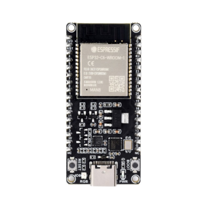 సోల్డర్ పిన్స్‌తో ESP32-C6-DEV-KIT-N8-M