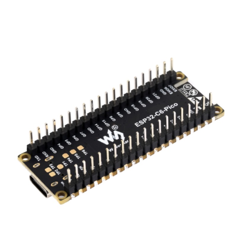 సోల్డర్ పిన్‌లతో ESP32-C6-Pico-M